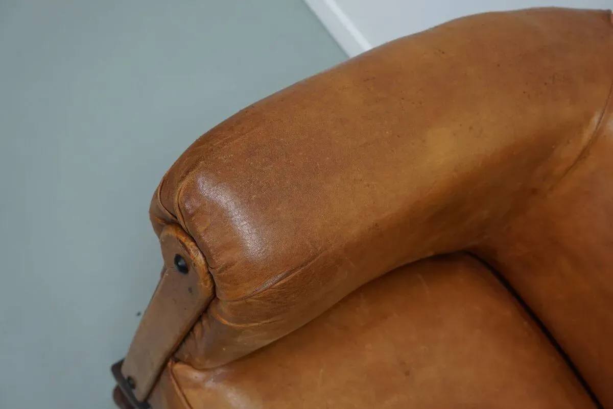 Illustration numéro 5 du produit Fauteuil Club Vintage en Cuir Couleur Cognac, Pays-Bas