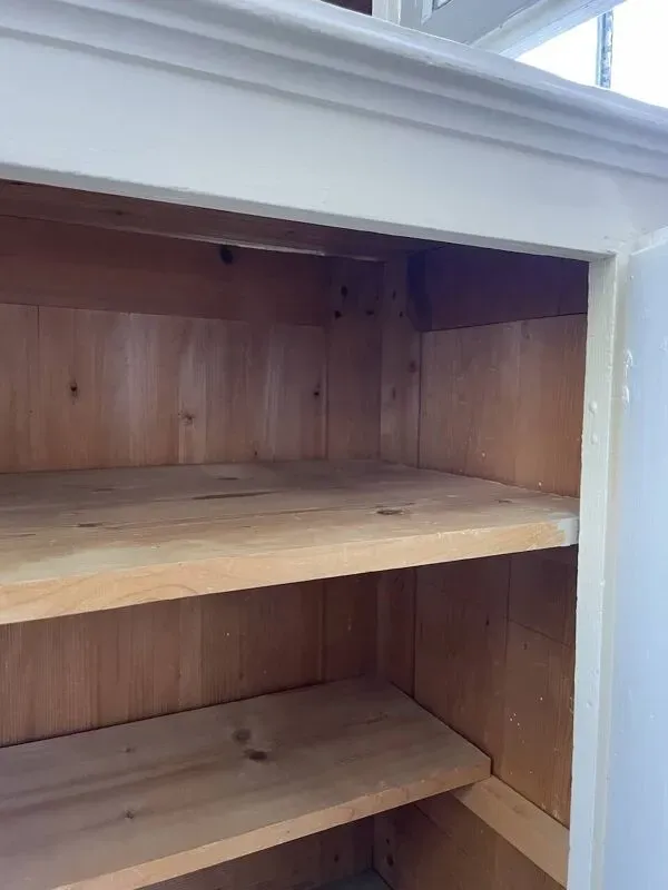 Illustration numéro 5 du produit Meuble métier vitrine XL patine blanche