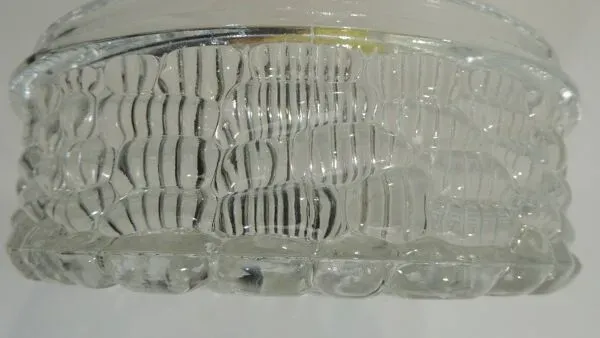 Illustration numéro 5 du produit Plafonnier vintage RZB verre bullé années 70 – Applique murale industrielle