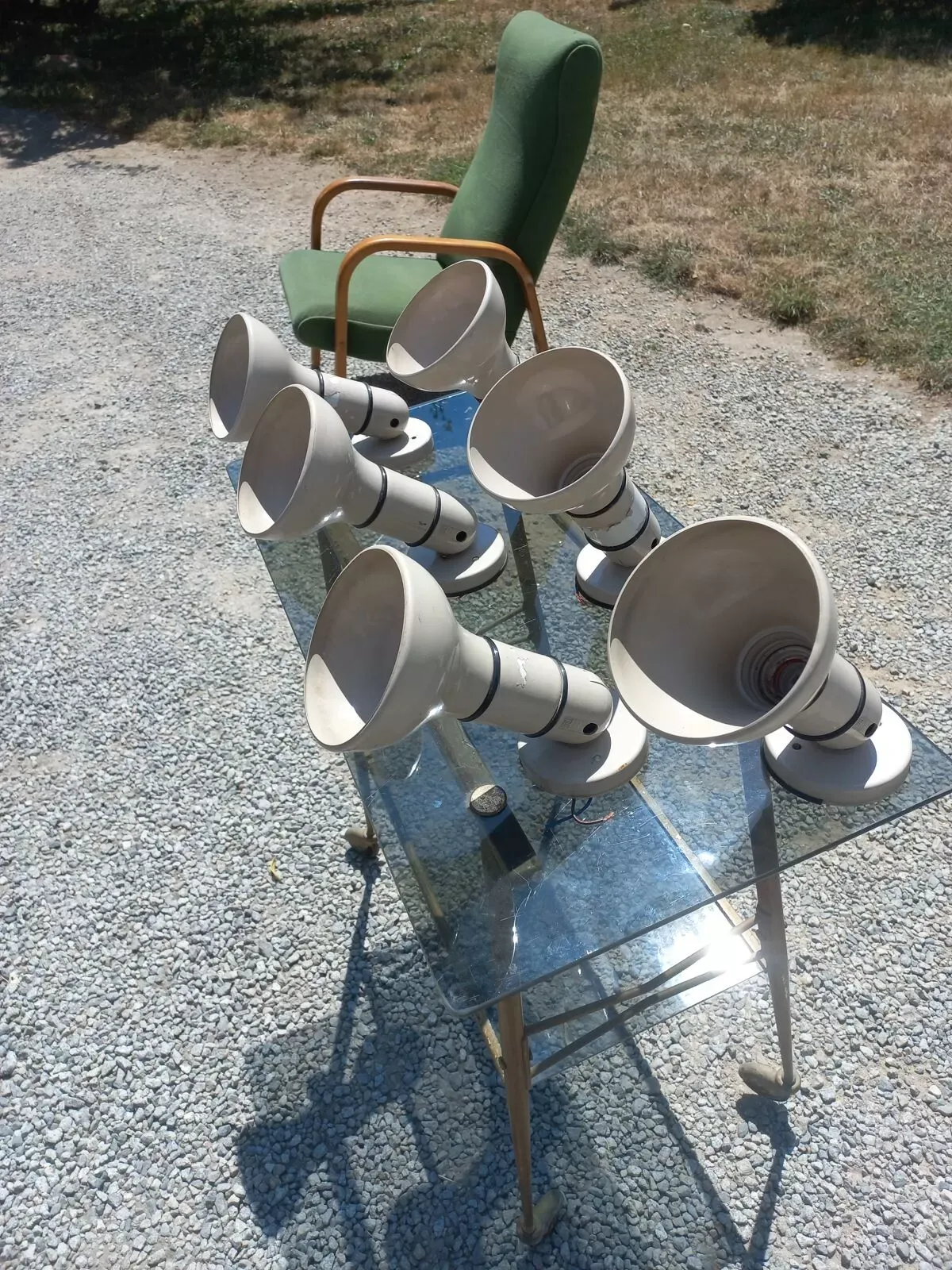 Illustration numéro 5 du produit Set de 6 appliques spots orientables  Lita des années 70