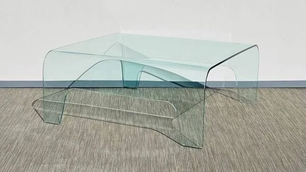 Illustration numéro 5 du produit Table basse verre carrée. Vintage 90s