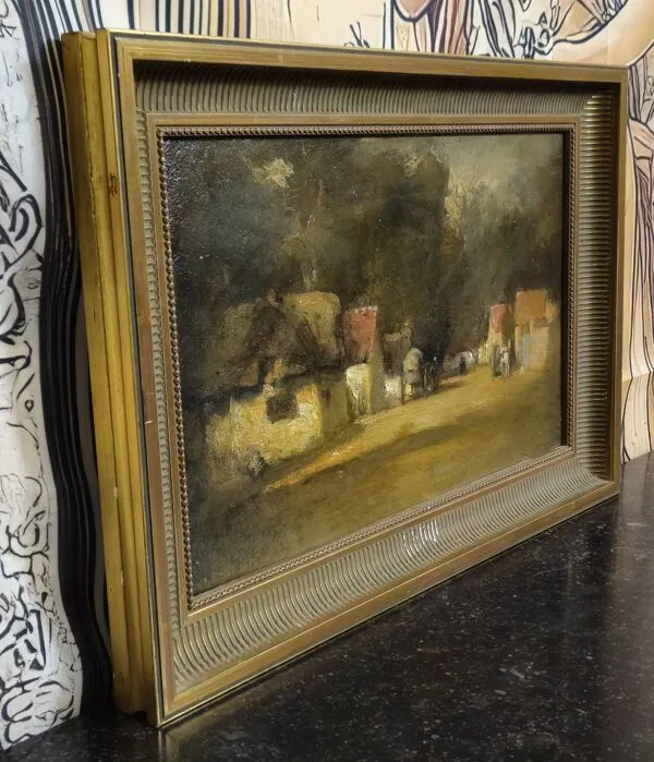 Illustration numéro 5 du produit École française – d’après Auguste Boulard – Village animé au crépuscule