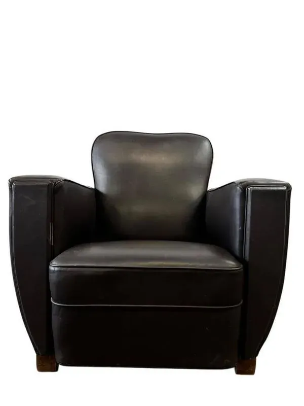 Illustration numéro 5 du produit Fauteuil Art déco vintage en cuir