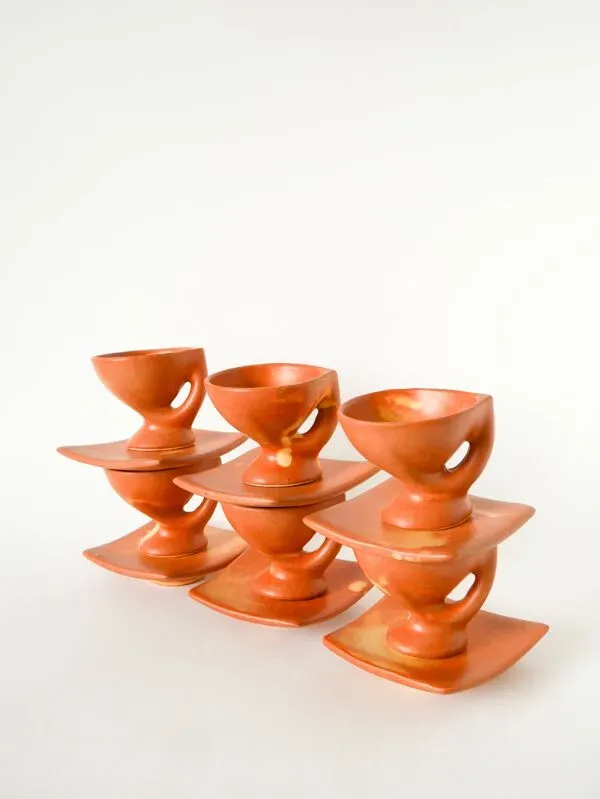 Illustration numéro 5 du produit service à café en grès, Forme Libre, Vallauris, 1970