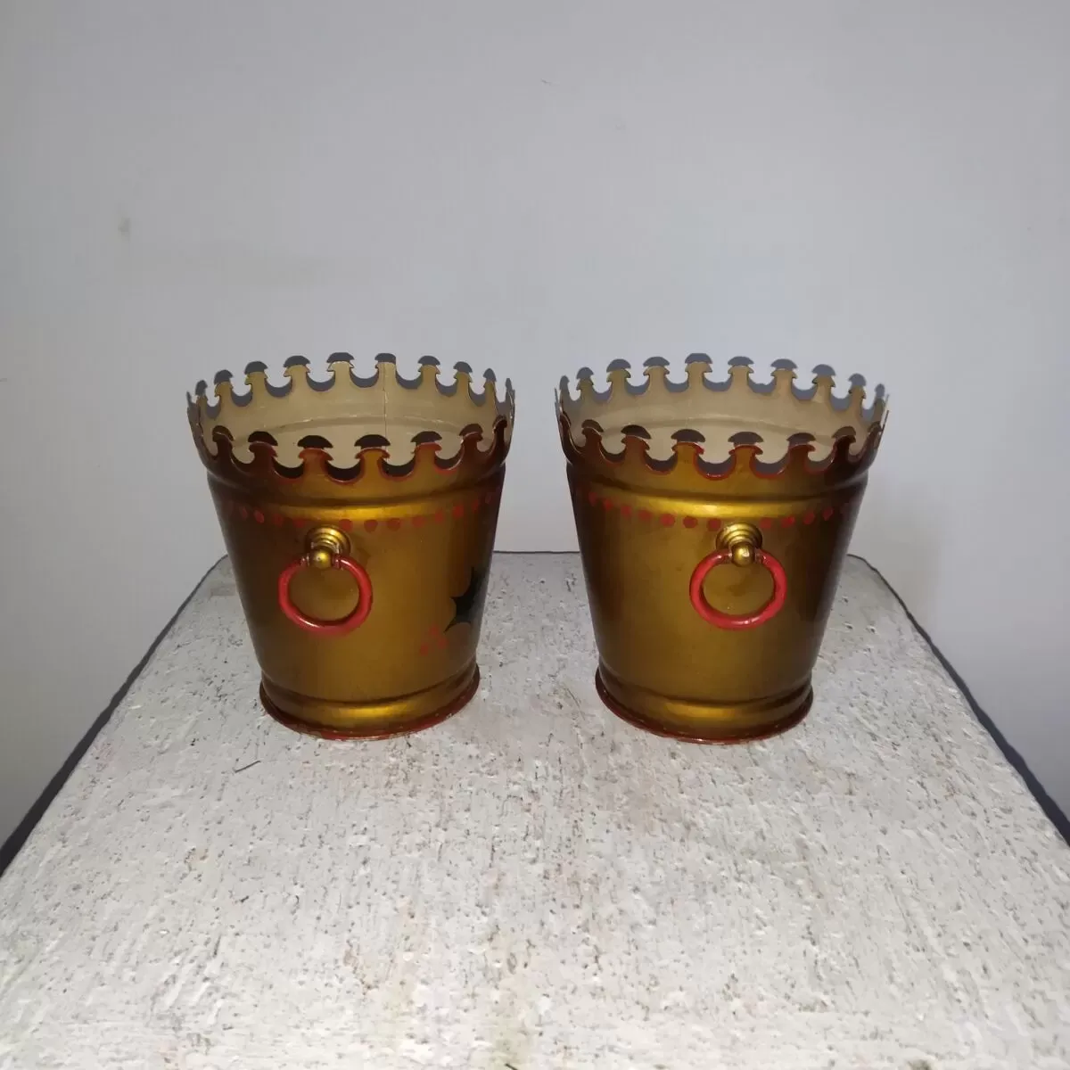 Illustration numéro 5 du produit Paire de cache-pots métal Lancel Paris