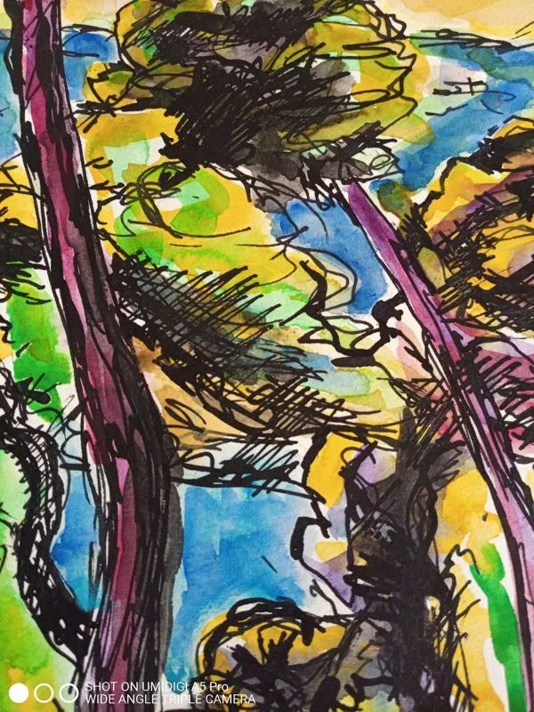 Illustration numéro 5 du produit Pierre Lacroux (1909- 1993) Gouache sur papier 24 x 32 cm -Cap-Ferrat (320)