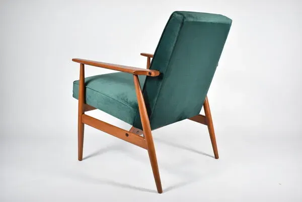 Illustration numéro 5 du produit Fauteuil vintage ''Fox'' - designer H. Lis, années 1970, velours vert bouteille