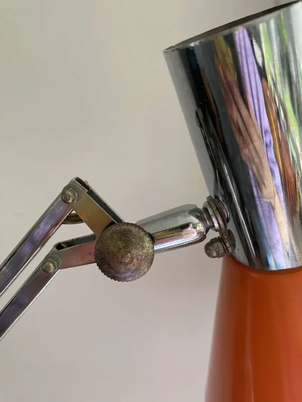 Illustration numéro 5 du produit Lampe FASE vintage 70s orange architecte desk lamp space age design Très bon