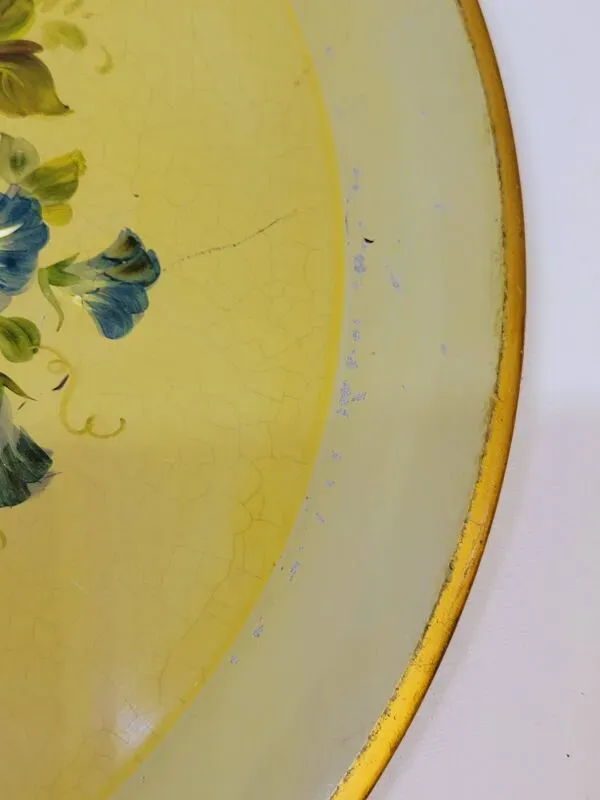 Illustration numéro 5 du produit Plateau En Tôle Peinte Napoléon III Métal Peint Décor Floral Diamètre 44,5