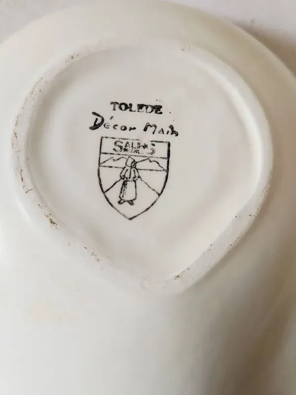 Illustration numéro 5 du produit Vintage french 1960s 2x salins tolede - toledo serving bowls black olive