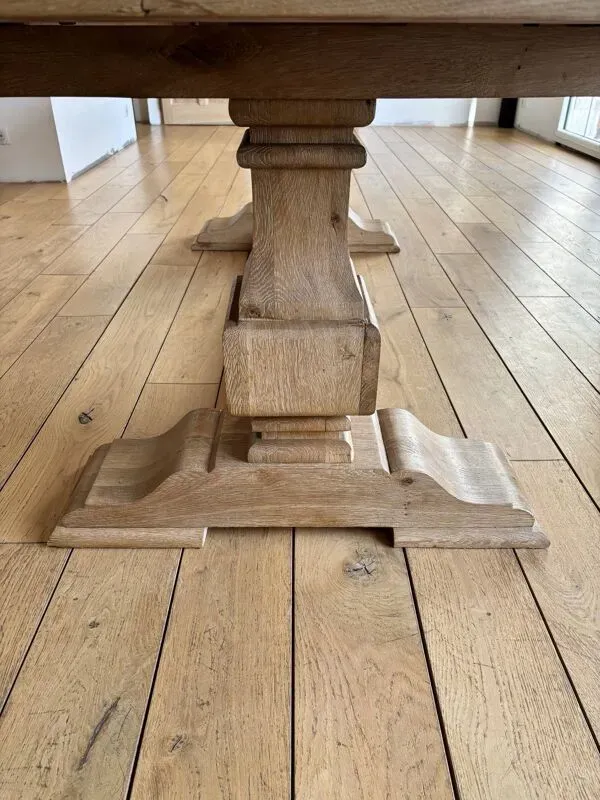 Illustration numéro 5 du produit Table de ferme / monastère ancienne en chêne massif - 220 cm x 90 cm