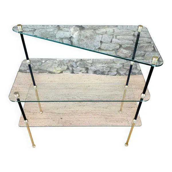 Illustration numéro 5 du produit Étagère en verre vintage des années 50/60