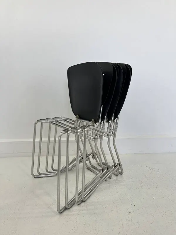 Illustration numéro 5 du produit Chaises de salle à manger Alu-Flex par Armin Wirth, années 1960, ensemble de 4