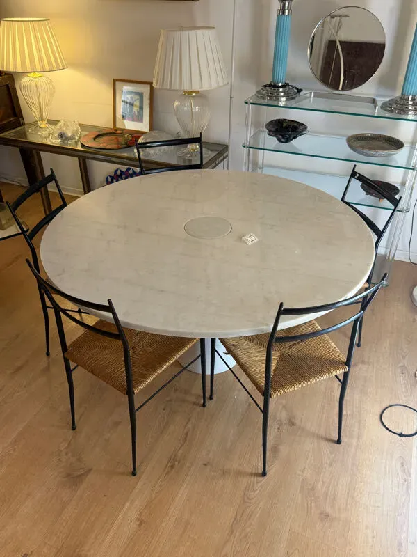 Illustration numéro 5 du produit Table Eros en Marbre Blanc par Angelo Mangiarotti pour Skipper, 1990s