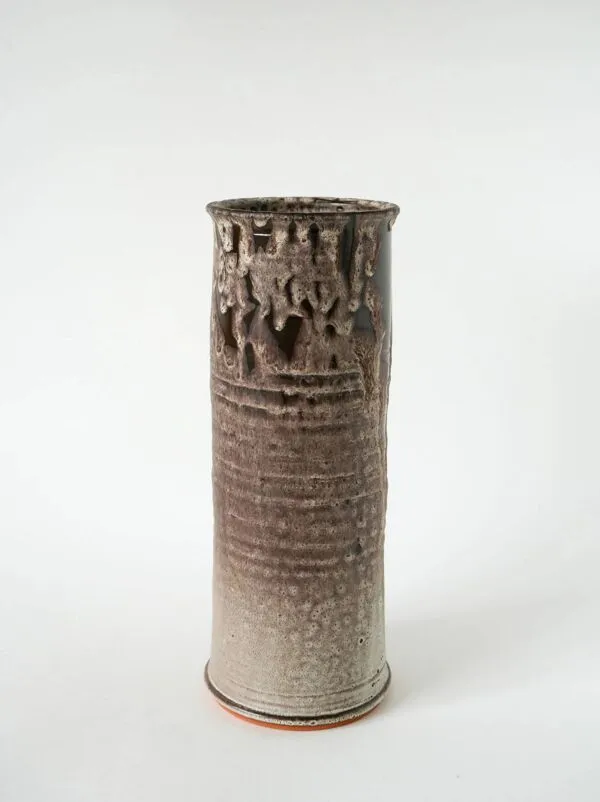 Illustration numéro 5 du produit Grand vase en céramique, Fat Lava, marron et blanc