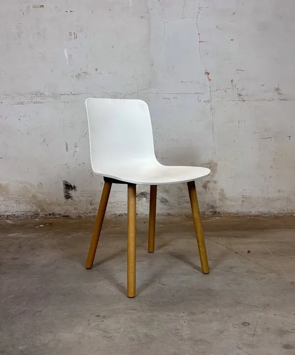 Illustration numéro 5 du produit Vitra Hal Jasper Morrison, plastique et bois – blanc – chaise de travail