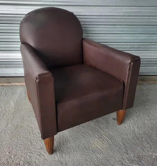Illustration numéro 5 du produit Authentique ancien fauteuil club inclinable Art Déco Vintage