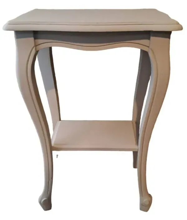 Illustration numéro 5 du produit Console en bois peint coloris gris avec un plateau inférieur 1920