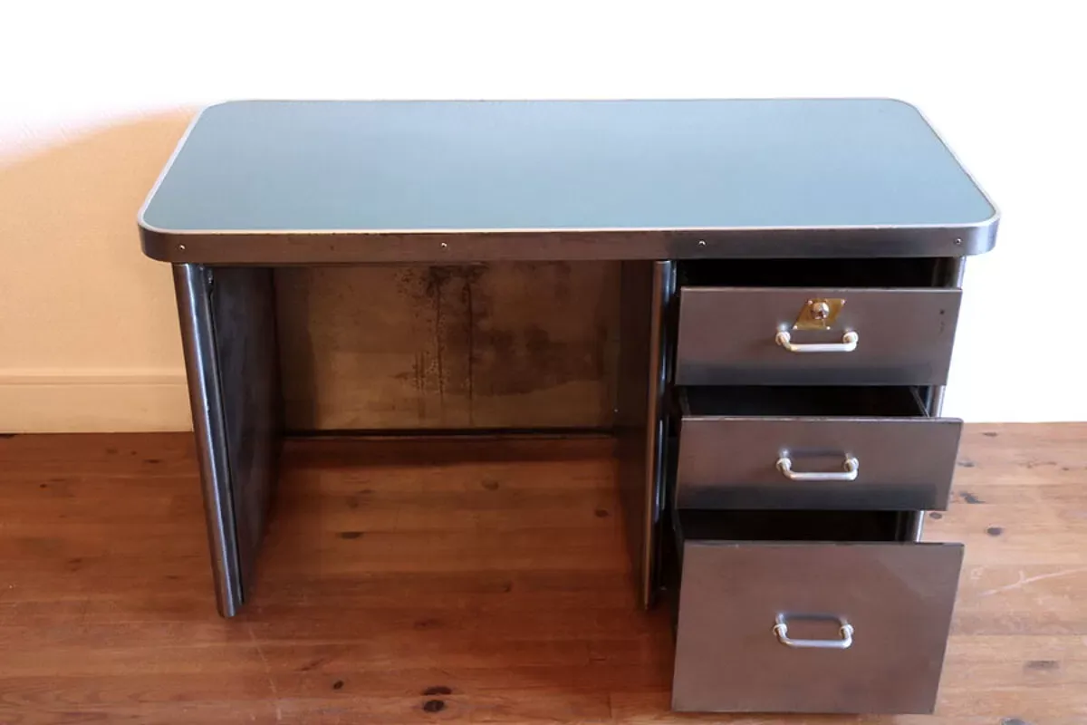 Illustration numéro 5 du produit Bureau industriel métallique décapé Nash