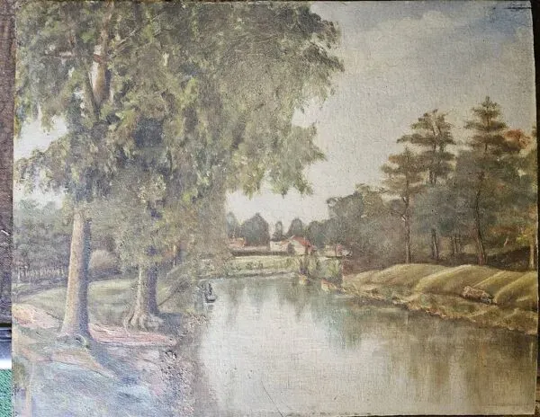 Illustration numéro 5 du produit Tableau peinture sur carton ( Barbizon)  Paysage