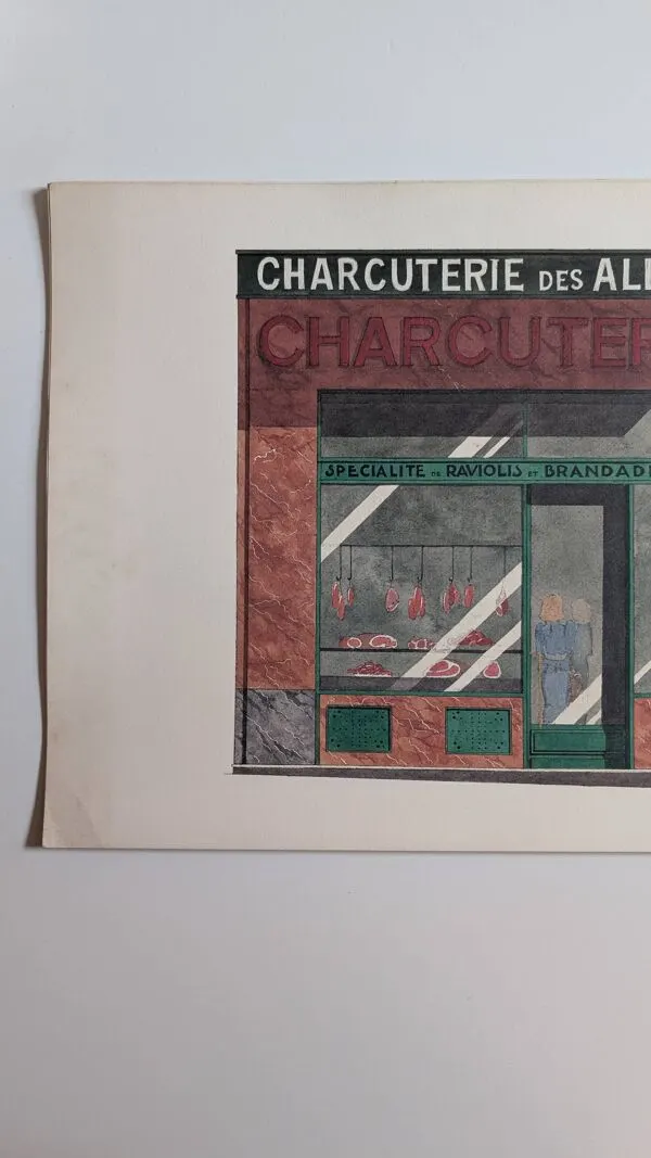 Illustration numéro 5 du produit Lithographie ''Charcuterie des Allées'' – Catherine d'Ortoli
