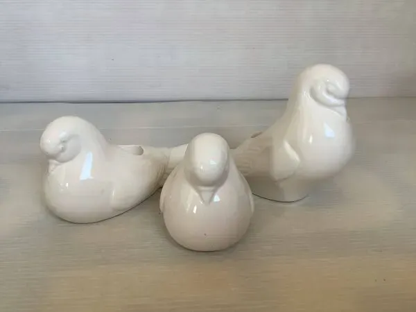 Illustration numéro 5 du produit Trio de bougeoirs colombes oiseaux