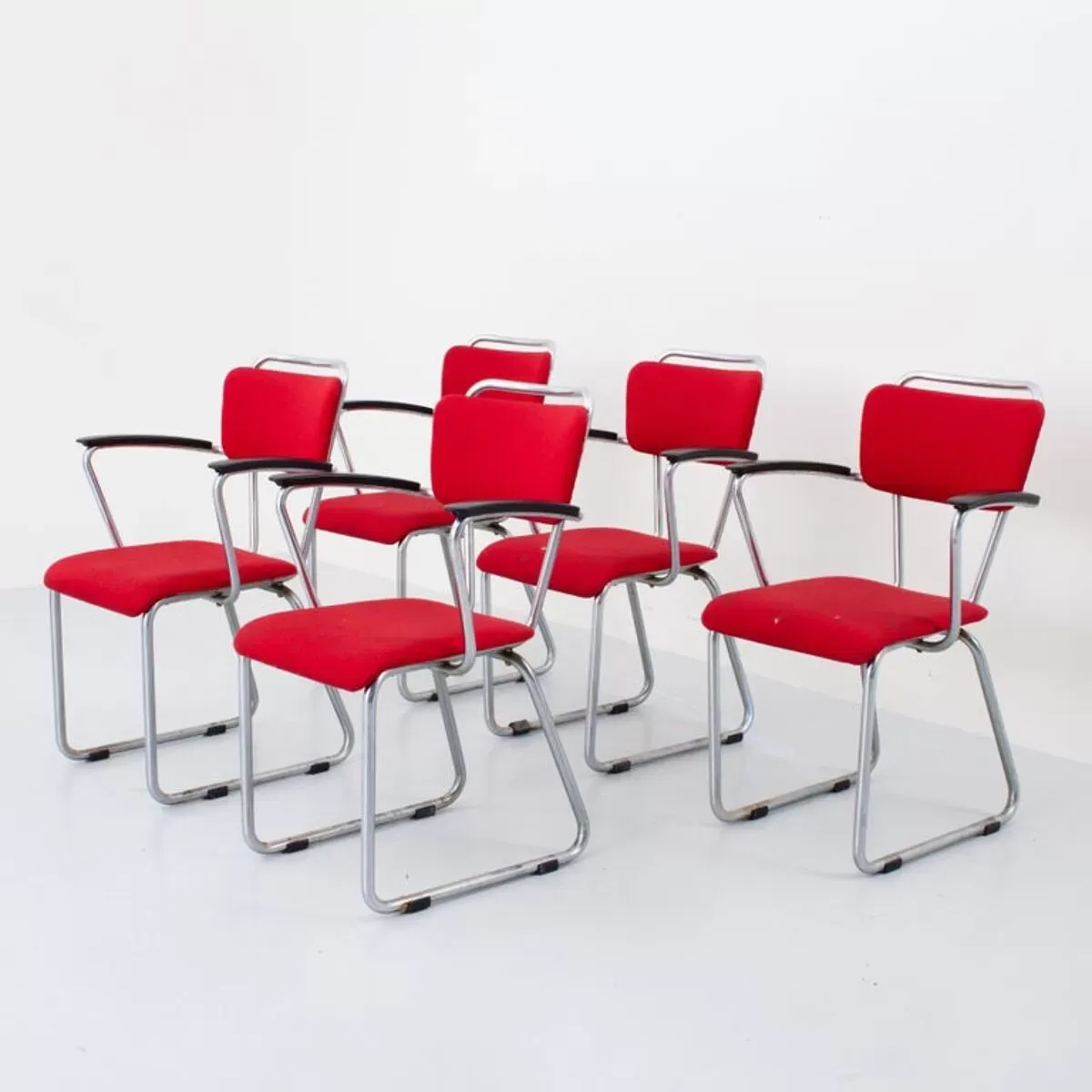 Illustration numéro 5 du produit Set de 5 fauteuils Gispen '214' par Christoffel Hoffman pour BPM Néerlandais 1935