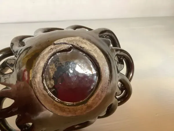 Illustration numéro 5 du produit Vide poche baguier céramique tressée noire irisée