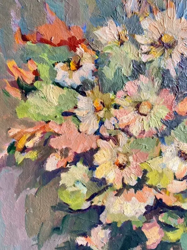 Illustration numéro 5 du produit Tableau ancien, Nature morte aux fleurs sauvages, signé, XX siècle