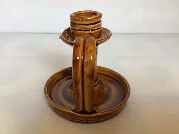 Illustration numéro 5 du produit Bougeoir en céramique marron ocre