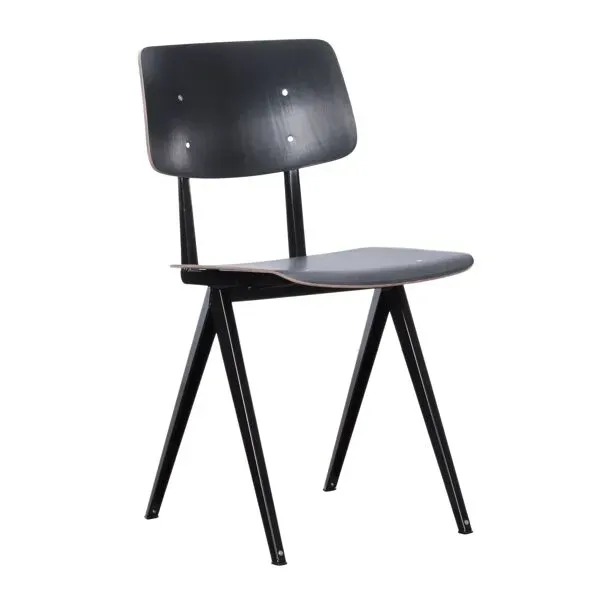 Illustration numéro 5 du produit Chaises de salle à manger industrielles Galvanitas S16 noires, Pays-Bas