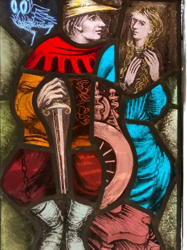 Illustration numéro 5 du produit Vitrail à suspendre en verre polychrome