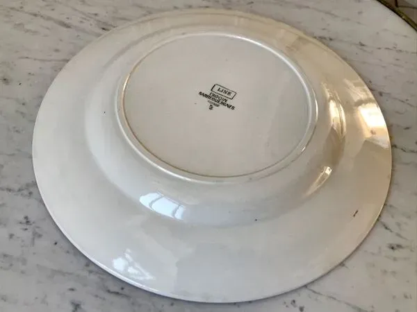 Illustration numéro 5 du produit Plat rond Digoin Sarreguemines modèle ''Line'' années 20-30