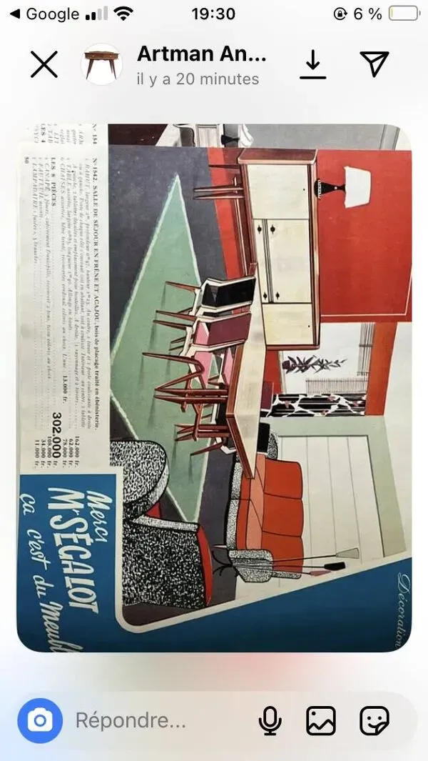Illustration numéro 5 du produit 4 chaises Maurice Pré
