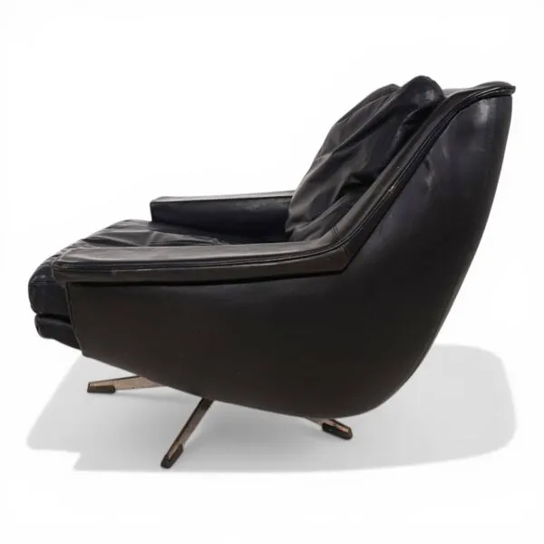 Illustration numéro 5 du produit fauteuil en cuir noir ESA 802 par Werner Langenfeld, 1970
