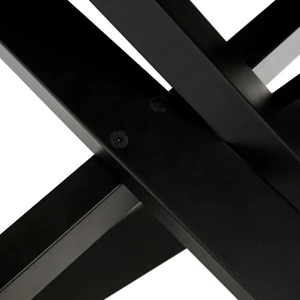 Illustration numéro 5 du produit Table à manger style industrielle en bois et métal noir