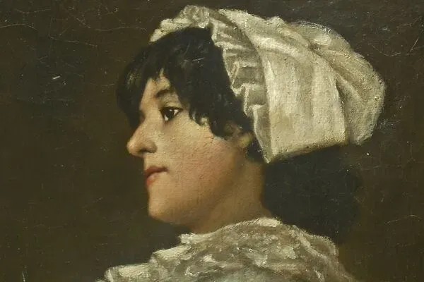 Illustration numéro 5 du produit Profil d'une Elègante 1884 signé daté Hst