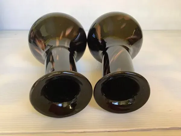 Illustration numéro 5 du produit Paire de vases Murano noir et doré