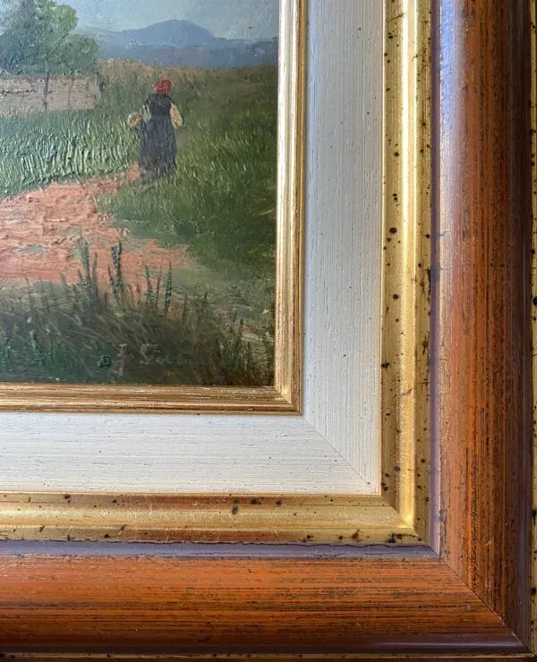 Illustration numéro 5 du produit Tableau j. sander alias johann jungblut (1860-1912) paysage animé