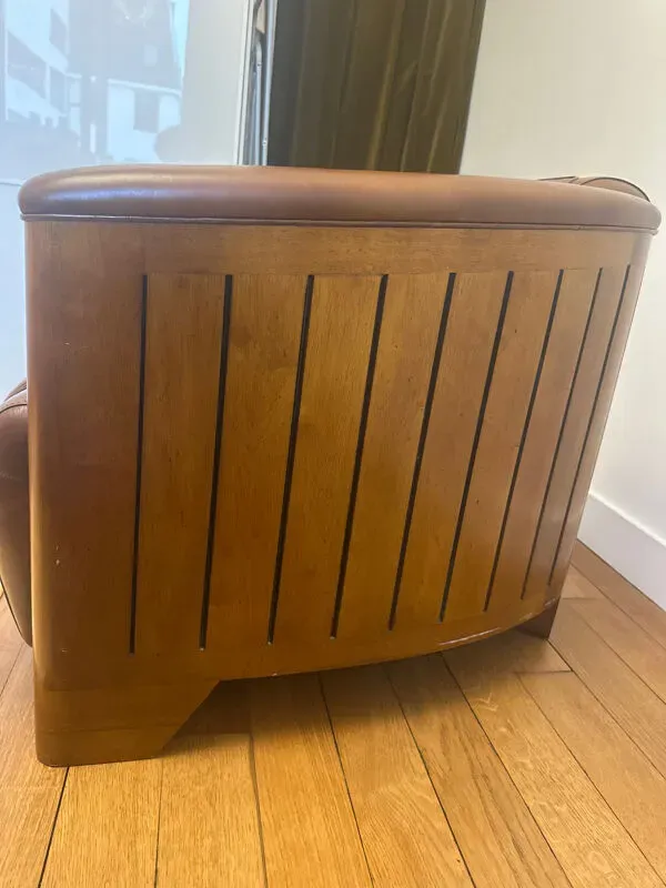 Illustration numéro 5 du produit Fauteuil club cuir marron