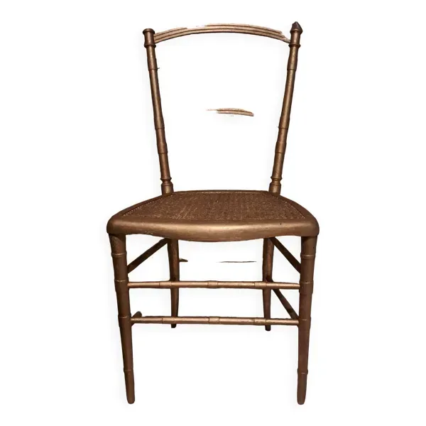 Illustration numéro 5 du produit Chaise de style Napoléon III dit modèle Opéra en bois travaillé et cannage sur assise restaurée 1850