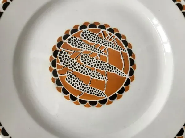 Illustration numéro 5 du produit Compotier bas sarreguemines modèle ''nomeny'' art déco années 30