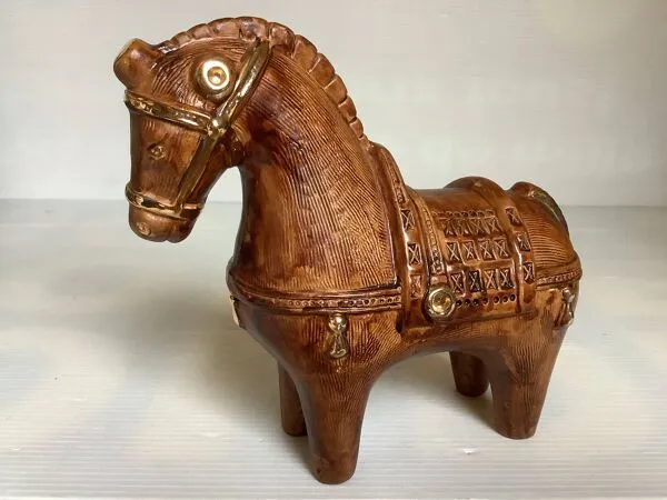 Illustration numéro 5 du produit Cheval en céramique style Aldo Londi bitossi