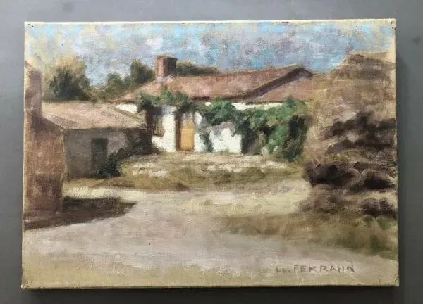 Illustration numéro 5 du produit Tableau peinture ancienne J.P Ferrand Paysage