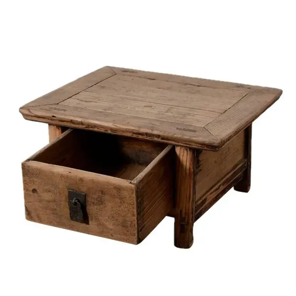 Illustration numéro 5 du produit Linyi – Table de chevet chinoise en orme ancien n°1