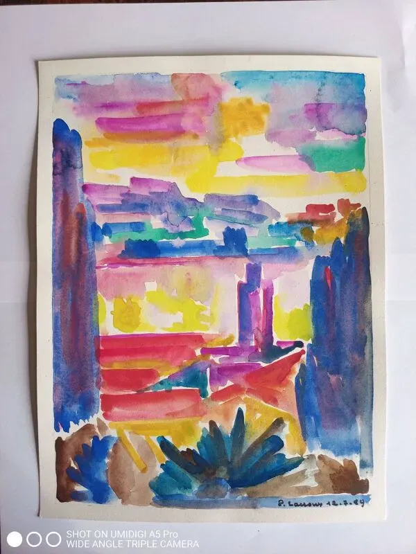 Illustration numéro 5 du produit pierre Lacroux (1909- 1993) Gouache sur papier 24 x 32 cm - de 1989 - (299)