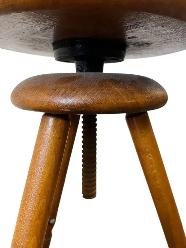 Illustration numéro 5 du produit Tabouret d'atelier vintage industriel en bois