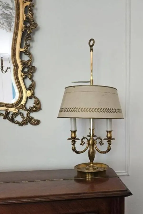 Illustration numéro 5 du produit Exceptionnelle lampe bouillotte style empire, cygne, lucien gau - etat parf