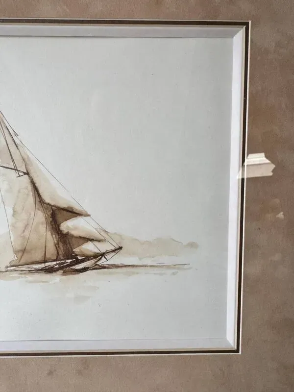 Illustration numéro 5 du produit Aquarelle marine Honfleur par  Francis Kuhlen, milieu XXe