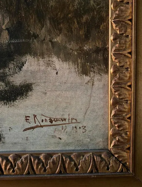 Illustration numéro 5 du produit Paysage de campagne huile sur toile de l'école française 20ème siècle